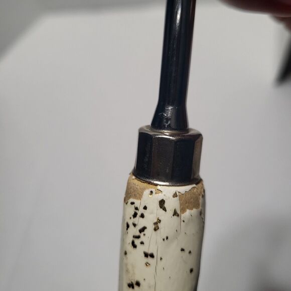 EKCO SERVING SPOON U.S.A. STAINLESS STEEL FAUX WOOD HANDLE VINTAGE - Picture 5 of 7